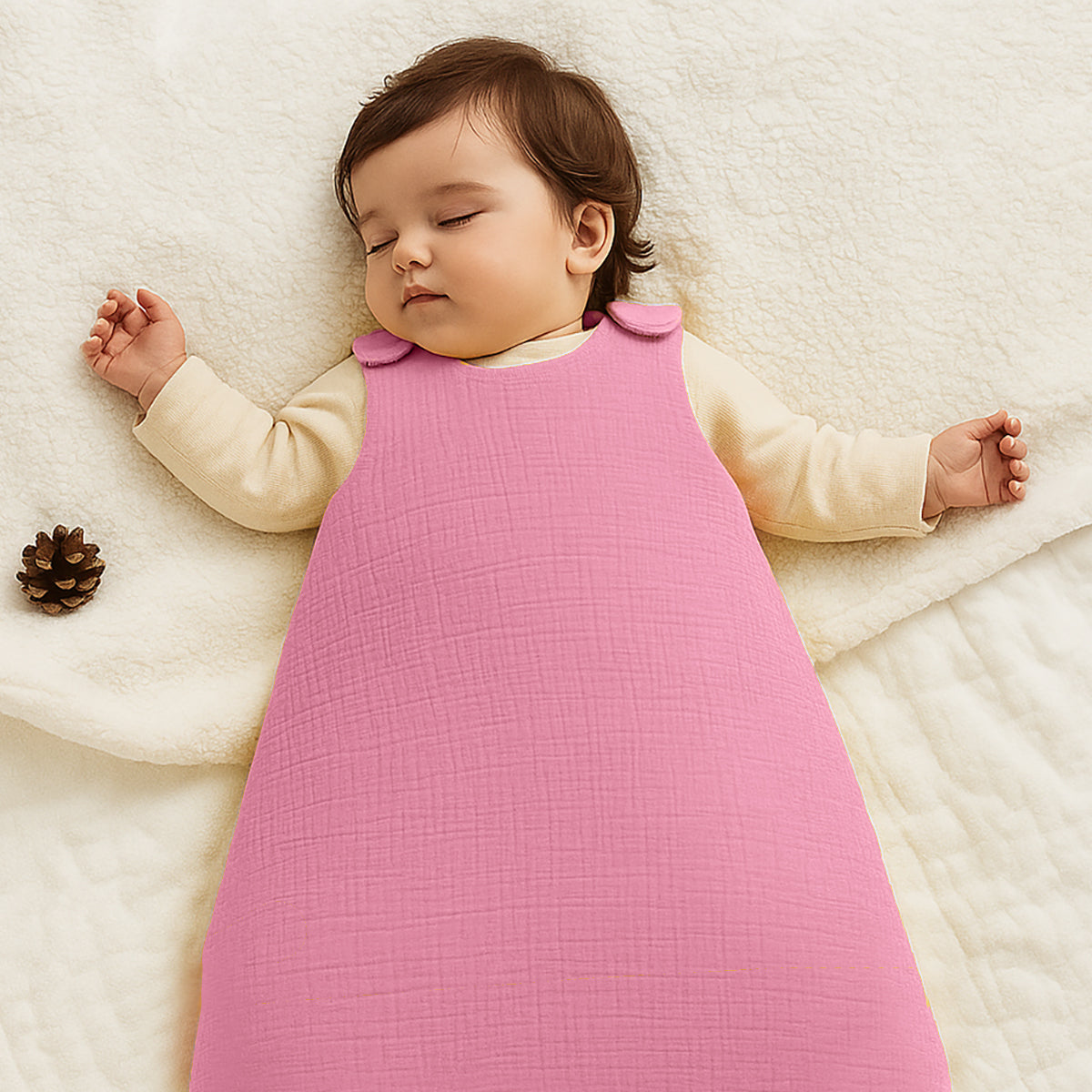 Organic Cotton Winter Sleeping Bag - Pink