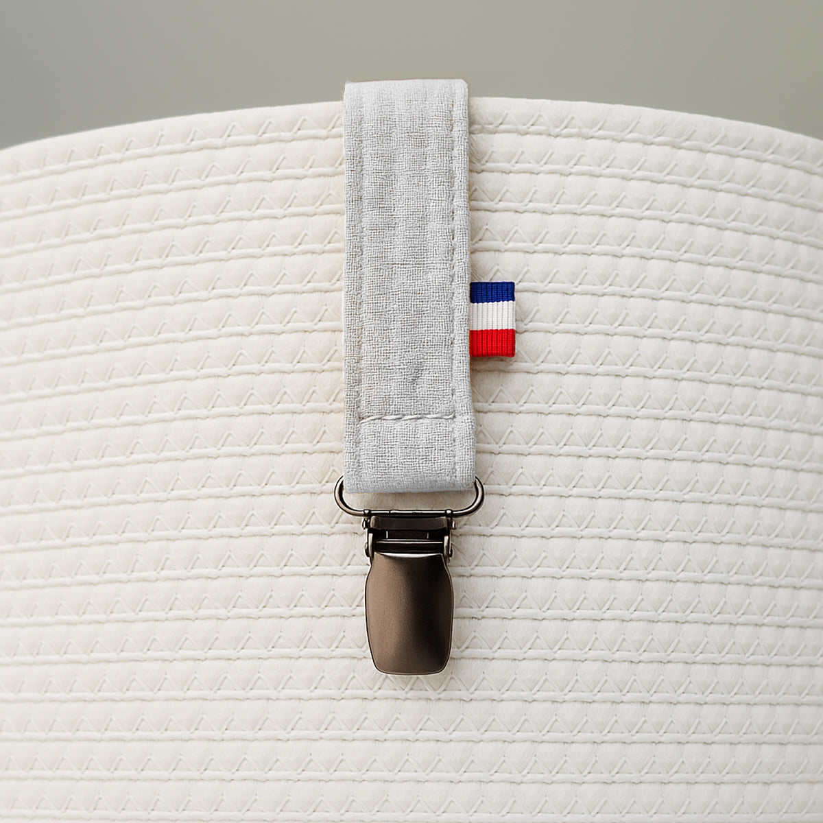 Organic Cotton Pacifier Clip - White