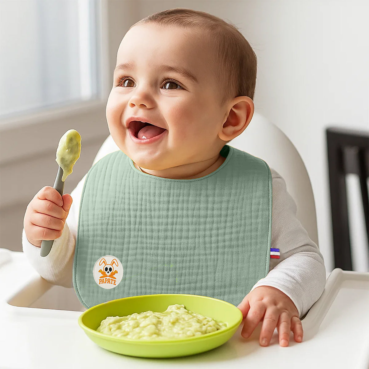 Organic Cotton Bib - Green