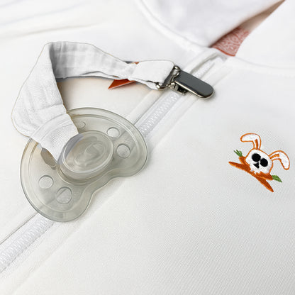 Organic Cotton Pacifier Clip - White