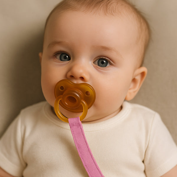 Organic Cotton Pacifier Clip - Pink - Image 3