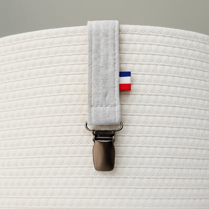 Organic Cotton Pacifier Clip - White