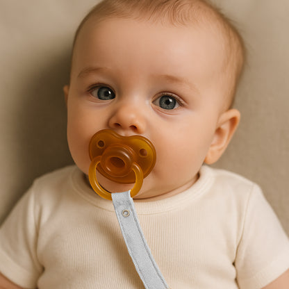 Organic Cotton Pacifier Clip - White