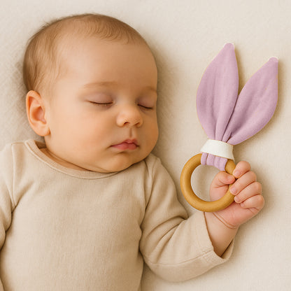 Organic Cotton Teething Ring - Pink