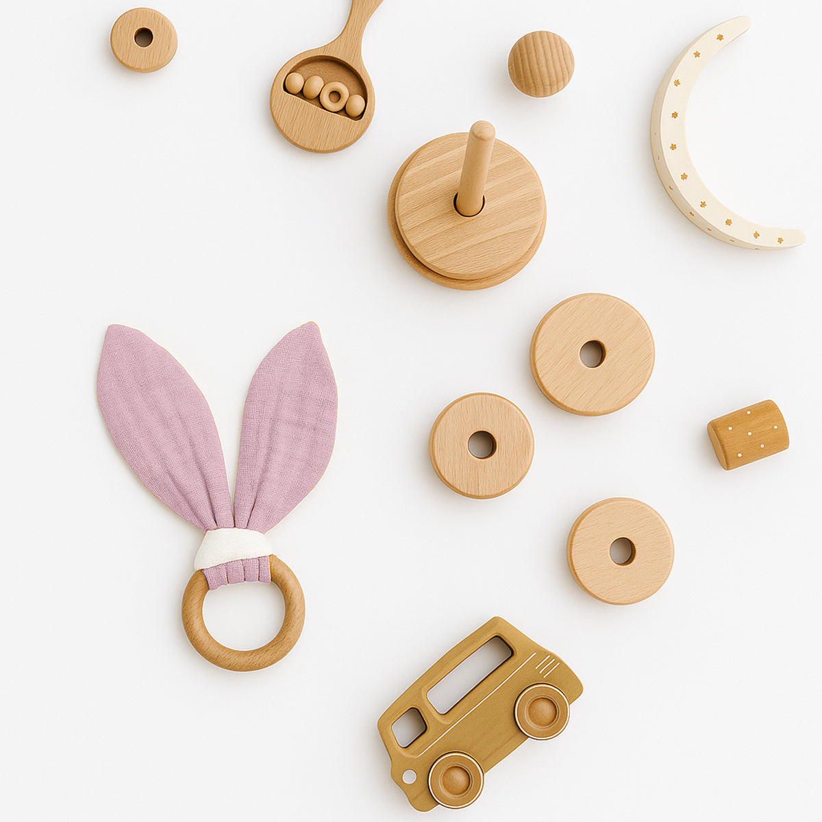 Organic Cotton Teething Ring - Pink