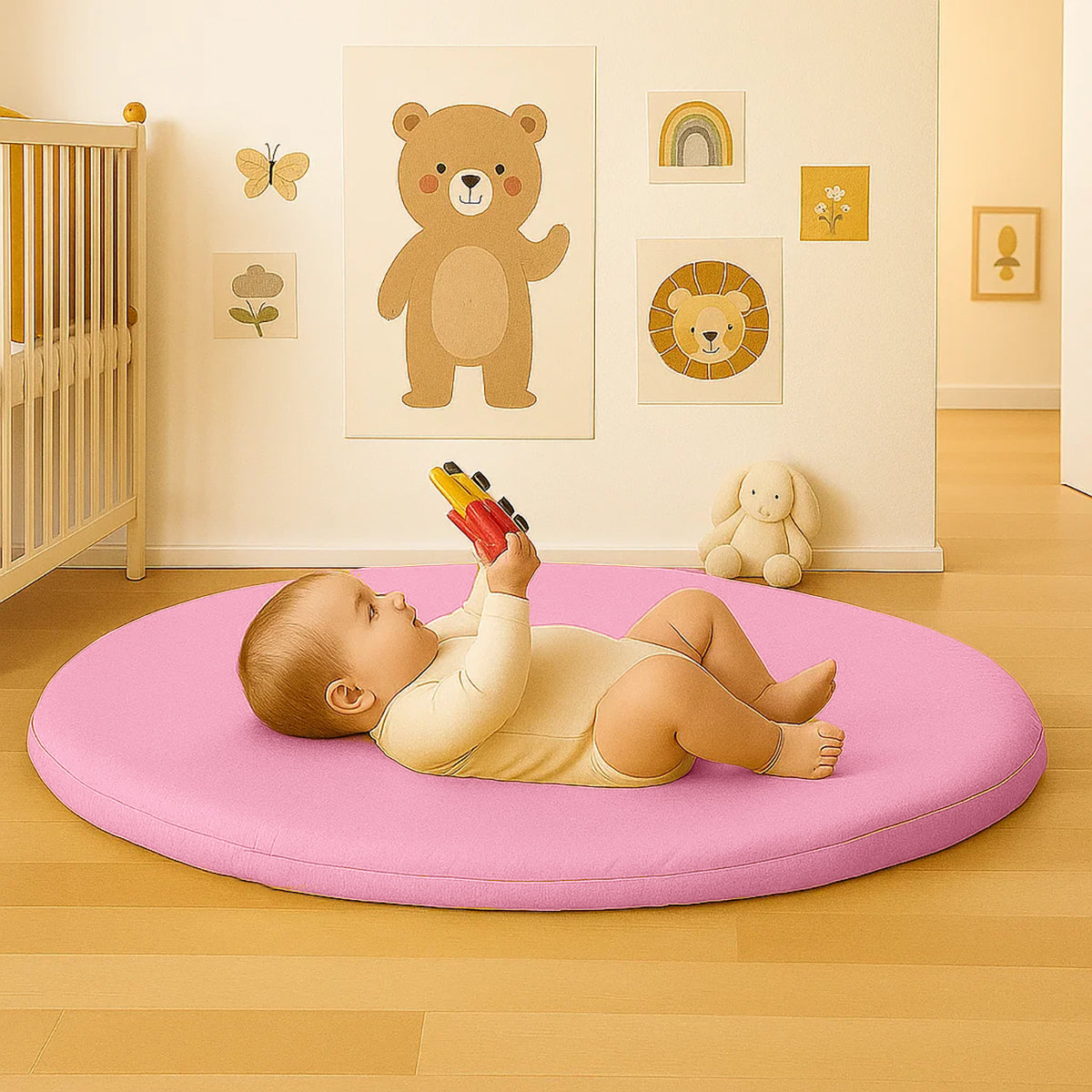 Organic Cotton Activity Mat Havane - Pink