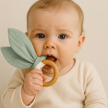 Organic Cotton Teething Ring - Green
