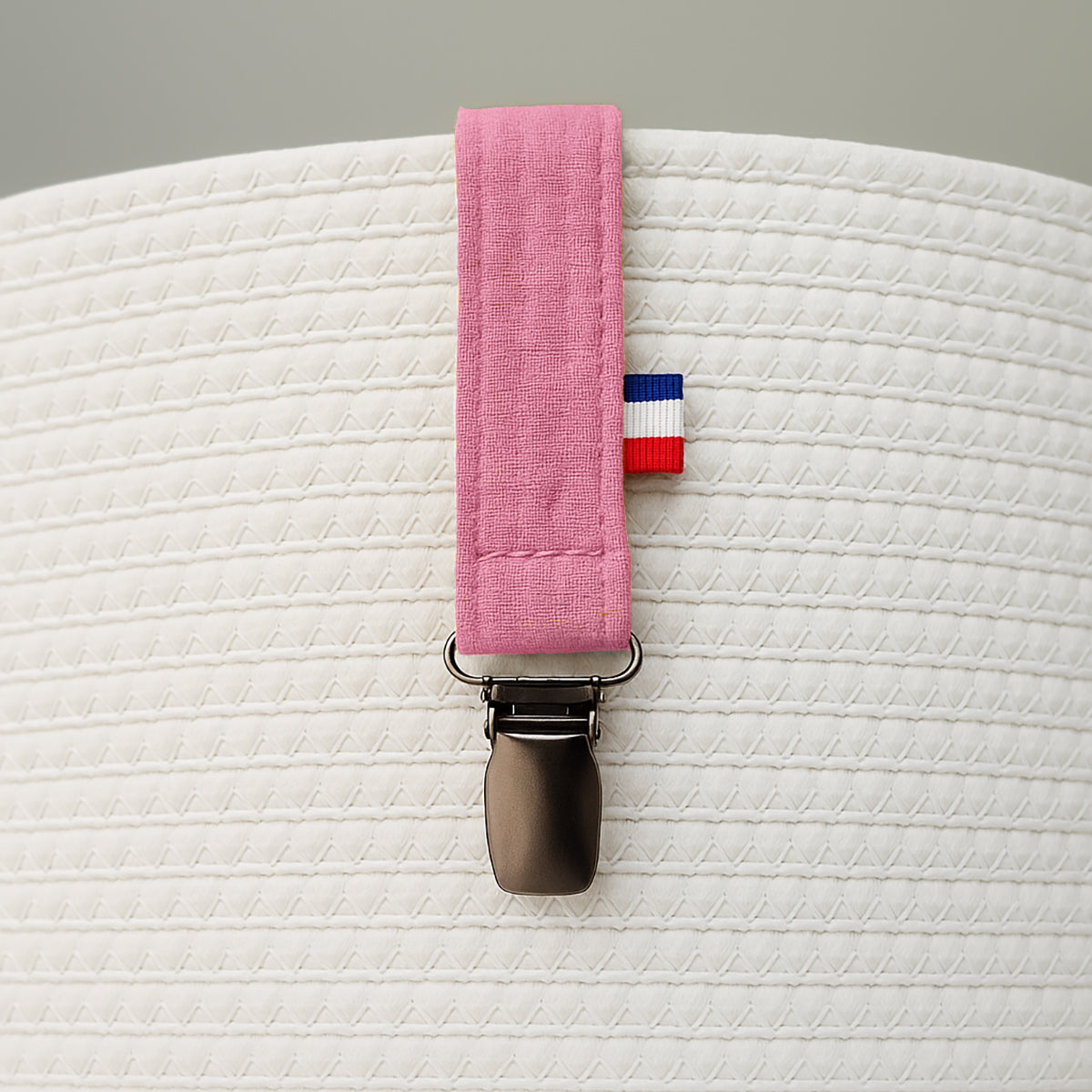 Organic Cotton Pacifier Clip - Pink