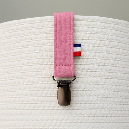 Organic Cotton Pacifier Clip - Pink